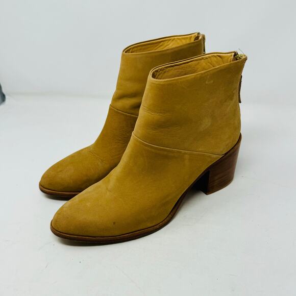 Nisolo Dari Ankle Boots Tan Leather Zip Stacked Heel Almond Toe Size 10 - Picture 2 of 16
